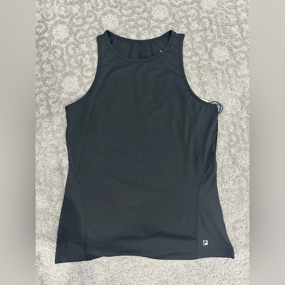 Nwt FILA black, tank top size large. 50+ UV protection wicking material.